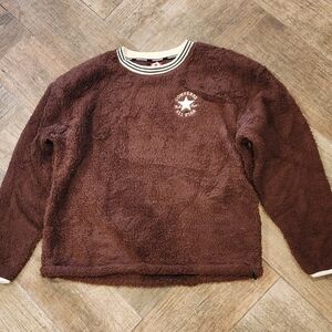 Vintage Converse All Star Chocolate Brown Fleece Sweater